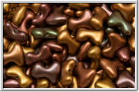 Tee-Beads, PRECIOSA, 2x8mm, bronze, met., iris., satin, 50 Stk.