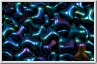 Tee-Beads, PRECIOSA, 2x8mm, blue, met., iris., 50 Stk.