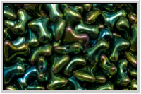 Tee-Beads, PRECIOSA, 2x8mm, green, met., iris., 50 Stk.