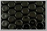 2-Loch-Honeycomb-Beads, 6mm, black, op., 30 Stk.