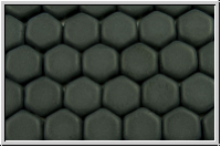 2-Loch-Honeycomb-Beads, 6mm, black, op., matte, 30 Stk.