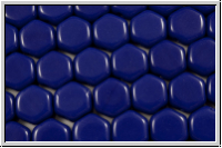 2-Loch-Honeycomb-Beads, 6mm, blue, op., 30 Stk.