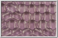 2-Loch-Honeycomb-Beads, 6mm, tanzanite, trans., 30 Stk.