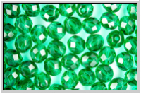 Bhm. Glasschliffperle, feuerpol., 8mm, emerald, trans., 10 Stk.