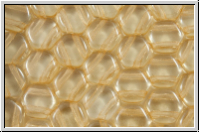 2-Loch-Honeycomb-Beads, 6mm, crystal, trans., champagne luster, 30 Stk.