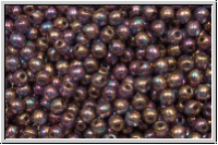 bhm. Glasperle, rund, 3mm, crystal, trans., purple iris., 50 Stk.