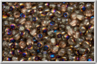 bhm. Glasperle, rund, 3mm, crystal, trans., half sliperit, 50 Stk.