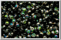 bhm. Glasperle, rund, 3mm, black, op., half vitrail, 50 Stk.