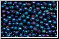 bhm. Glasperle, rund, 3mm, blue, met., iris., 50 Stk.