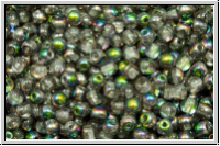 bhm. Glasperle, rund, 3mm, crystal, trans., half vitrail med., 50 Stk.