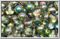 bhm. Glasperle, rund, 6mm, crystal, trans., half vitrail medium, 25 Stk.