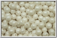 bhm. Glasperle, rund, 4mm, white, alabaster, luster, 50 Stk.