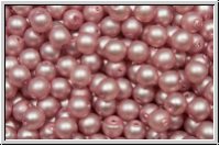 bhm. Glasperle, rund, 4mm, white, alabaster, rose pearl, matte, 50 Stk.