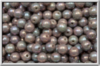 bhm. Glasperle, rund, 4mm, grey, op., nebula, 50 Stk.