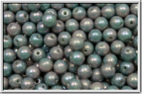 bhm. Glasperle, rund, 4mm, mint, lt., op., nebula, 50 Stk.