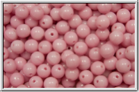 bhm. Glasperle, rund, 4mm, rose, lt., op., 50 Stk.