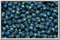 Bhm. Glasschliffperle, feuerpol., 3mm, blue, op., picasso, 50 Stk.