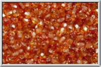 Bhm. Glasschliffperle, feuerpol., 3mm, crystal, trans., full copper luster, 50 Stk.