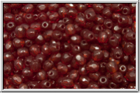 Bhm. Glasschliffperle, feuerpol., 3mm, garnet, dk., trans., 50 Stk.