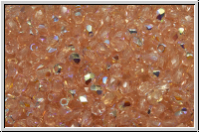 Bhm. Glasschliffperle, feuerpol., 3mm, rosaline, trans., AB, 50 Stk.