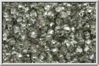 Bhm. Glasschliffperle, feuerpol., 3mm, crystal, trans., half vitrail lt., 50 Stk.