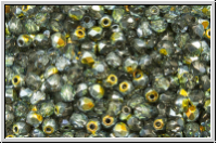 Bhm. Glasschliffperle, feuerpol., 3mm, crystal, trans., half marea, 50 Stk.