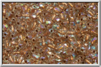 Bhm. Glasschliffperle, feuerpol., 3mm, crystal, trans., copper-ld.,  AB, 50 Stk.