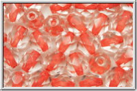 Bhm. Glasschliffperle, feuerpol., 6mm, crystal, trans., red-ld., 25 Stk.