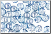 Mushroom Beads, 9mm, crystal, trans., blue luster, 10 Stk.