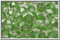 Bhm. Glasschliffperle, feuerpol., 6mm, crystal, trans., mint-ld., 25 Stk.