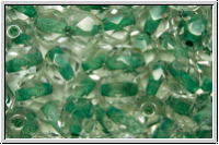 Bhm. Glasschliffperle, feuerpol., 6mm, crystal, trans., seafoam-ld., 25 Stk.