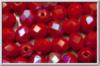 Bhm. Glasschliffperle, feuerpol., 6mm, red, op., AB, 25 Stk.