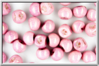 Mushroom Beads, 9mm, white, opal, rose marbled, 10 Stk.
