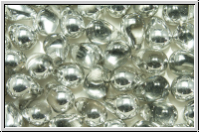 Drop Beads, 4x6mm, crystal, trans., half silver, 20 Stk.