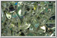 Half Moon Beads, 8x4mm, crystal, trans., green AB, 25 Stk.