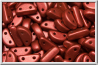 Half Moon Beads, 8x4mm, lava red, met., satin, 25 Stk.
