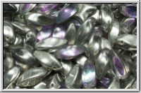Twist-Beads, 6x12mm, crystal, trans., light vitrail, 25 Stk.