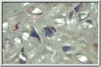 Twist-Beads, 6x12mm, crystal, trans., AB, 25 Stk.