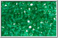 Bhm. Glasschliffperle, feuerpol., 4mm, emerald, lt., trans., 50 Stk.