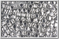 Diabolo-Beads, 5x5mm, crystal, trans., full silver, 25 Stk.