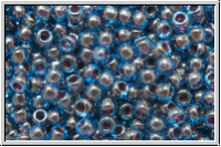 R-11-0294, TOHO Rocailles, 11/0, blue, trans., raspberry-ld., 10g