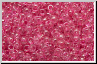 R-11-0350, TOHO Rocailles, 11/0, crystal, trans., fuchsia-ld., 10g