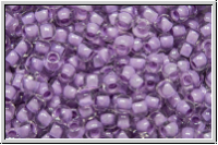 R-11-0943, TOHO Rocailles, 11/0, crystal, trans., lt. purple-ld., 10g