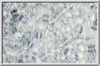 Diabolo-Beads, 5x5mm, crystal, trans., lagoon, 25 Stk.