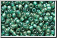 R-11-0270f, TOHO Rocailles, 11/0, crystal, trans., prairie green-ld., matte, 10g