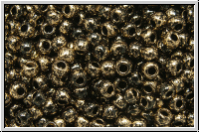 R-11-1706, TOHO Rocailles, 11/0, black, op., marbled, gilded, 10g