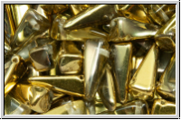 VILLA Beads, PRECIOSA, 6x6x14mm, crystal, trans., half brass, 20 Stk.