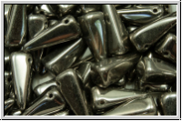 VILLA Beads, PRECIOSA, 6x6x14mm, black, op., full chrome, 20 Stk.