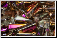 VILLA Beads, PRECIOSA, 6x6x14mm, crystal, trans., half sliperit, 20 Stk.
