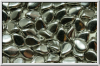 Pip-Beads, 5x7mm, crystal, trans., full silver, 50 Stk.
